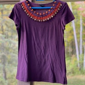 ANNA SUI for Target Embellished Collar Purple Tee
